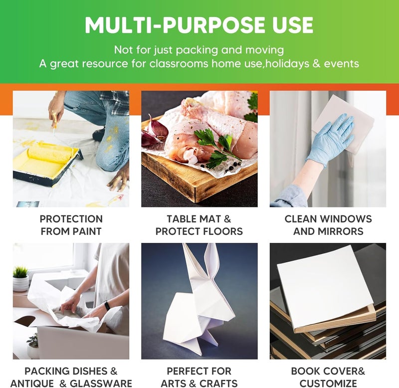 Donyang 15" x 12" Packing Paper for Moving Supplies, 90 Sheets Newsprint Paper, Newspaper Wrapping Paper for Arts, Crafts, Packing Boxes for Moving, Shipping, Packaging, Packing Materials, Glasses Box Filler - Image 3